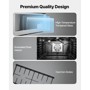 Freestanding 35.9-Inch Stainless Steel Gas <b>Range</b> Oven with 6 Sealed Cooktop Burners and Easy Reach Racks - Product Image 6