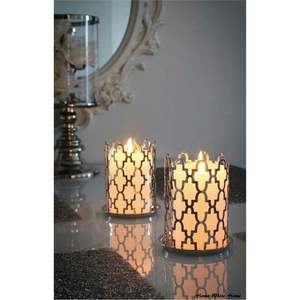 โคมไฟเทียนโลหะสีทองสำหรับตกแต่งโต๊ะรับประทานอาหารและห้องนั่งเล่น - Product Image 2