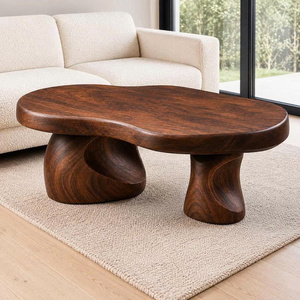 Organic Walnut Solid Wood Handmade <b>Coffee</b> <b>Table</b> <b>Midcentury</b> Modern Sculptural Living Room Furniture - Product Image 3