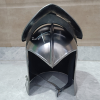 Casco Medieval Barbuta de Acero Suave, Casco de Caballero, Armadura Histórica, Cosplay, Reenactment, Carnaval Renacentista, Disfraz para Adultos