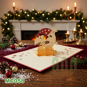 Tarjeta de felicitación de Luna 3D con corte láser personalizado, nueva tendencia, estilo Ángel, perfecto, papel de Navidad personalizado, artesanía, regalo de cumpleaños de Vietnam - Product Image 5