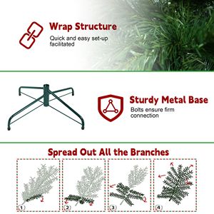 7ft Prelit Artificial <b>Pencil</b> <b>Christmas</b> <b>Tree</b> with 18" Solid Base Faux Outdoor Slim Design - Product Image 5