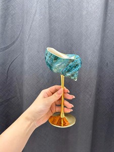 Premium Handmade Shell <b>Goblet</b> Coastal Table Decoration Glassware - Product Image 1