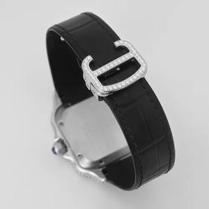 Montre automatique de luxe pour femme de qualité supérieure avec accents de diamants, verre saphir et bracelet en cuir, disponible au prix de gros - Product Image 2