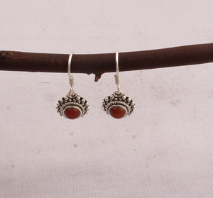 Handmade <b>Red</b> Jasper Water Drop Dangle <b>Earrings</b> 925 Sterling Silver Vintage Engagement Gift - Product Image 3