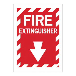 Señal de Extintor de Incendios Brady para Montar en la Pared, Señal de Advertencia de Seguridad para Interiores y Exteriores - Product Image 1