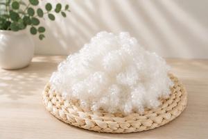 Fibra de Poliéster Sólida de Alta Elasticidad, Fibra de Relleno Blanca de Alta Resiliencia 7D HCS 64mm, Vikosan de la Mejor Calidad, Fabricante Propio en Vietnam - Product Image 2