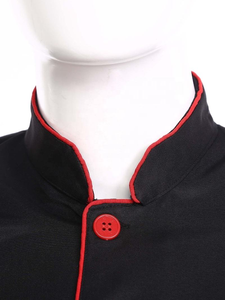 Chaqueta de Chef Larga Unisex de Algodón con Ribete en Contraste, Uniforme para Restaurante, Cocina, Hotel, Cafetería, Panadería, Cantina - Product Image 5