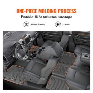 Forros para Piso de Camioneta SKYSHALO para Dodge Ram 1500/2500/3500 2013-2022, 1500 Classic 2019-2022, Solo Cabina Doble, Incluye 3 Tapetes Delanteros - Product Image 3