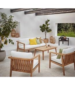 Canapé de patio en teck, meubles d'extérieur fabriqués en Indonésie, bois massif - Product Image 1