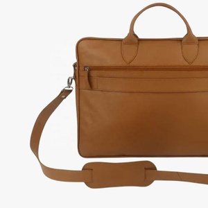Sacoche d'affaires unisexe en cuir véritable marron 2026 personnalisée, sac à bandoulière avec sangle arquée, grande capacité, fermeture éclair - Product Image 5