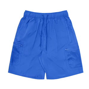 Shorts de bain pour hommes, couleur unie rose, taille mi-haute, cordon de serrage, légers, respirants, séchage rapide, décontractés, en tissu Oxford - Product Image 5