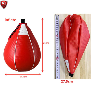 Sac de frappe réflexe en cuir PU Speed Ball noir et orange pour l'entraînement et la pratique - Product Image 3