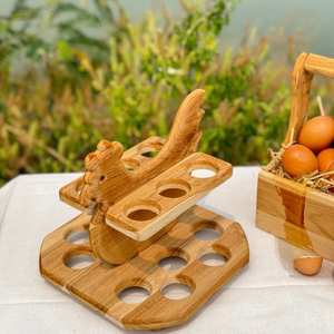 Porta Huevos de Madera Hecho a Mano para Hogares Elegantes que Ofrece una Exhibición Decorativa y una Solución de Almacenamiento Funcional - Product Image 5