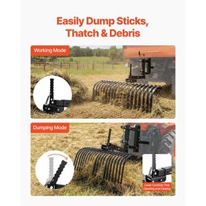 Rastrello Paesaggistico Trainabile da 42 Pollici con Lama a 3 Punti e Leva di Sollevamento per ATV, UTV e Trattori da Giardino Categoria 1, in Acciaio Resistente - Product Image 5