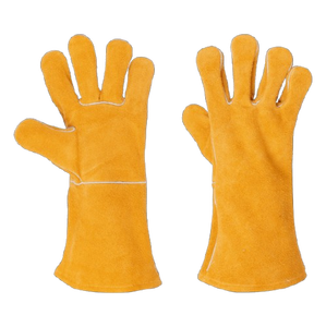 High Performance Cowhide Split Leather Welding <b>Gloves</b> Abrasion Resistant Heavy Duty Firefighting Construction BBQ <b>Gloves</b> - Product Image 1