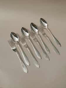 Antique Italian Silver Plated Flatware Set – Mid-Century Modern 8 Piece <b>Cutlery</b> - Product Image 1