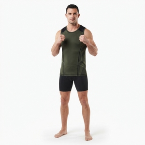 Maillot d'entraînement MMA unisexe imprimé sur mesure, sublimation couleur intégrale, sans manches, pour la performance sportive, la lutte et le fitness - Product Image 2