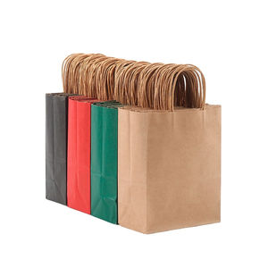 Custom Eco Friendly Reusable Kraft Paper Shopping <b>Bags</b> with Paper Handles Fancy <b>Gift</b> Packaging for Business Supermarkets - Product Image 3