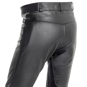 Pantalon Moto Homme Noir en PU, Taille Haute, Coupe Droite, Fermeture Boutonnée, Tissu Tissé Lourd Coupe-Vent, Style Automne - Product Image 6
