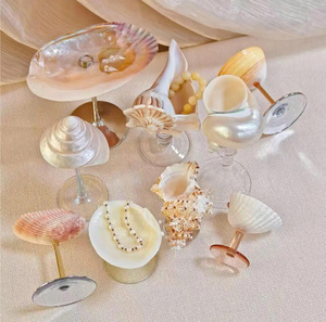 2026 New Season Natural Conch Shell Wine Glass Crystal Pearl Martini Glass Conch Cocktail Glass Jewelry Holders Bridesmaid Gift - Product Image 5