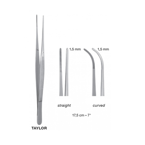 Pinces à pansements à baïonnette droites et courbées en acier inoxydable, pinces chirurgicales à pointe dentelée, instrument de précision ORL - Product Image 6