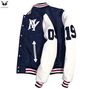 Solid Custom Contrast Color Block Best Supplier OEM Service Latest Style In Different Design Men Street Wear Varsity Jackets - Product Image 5