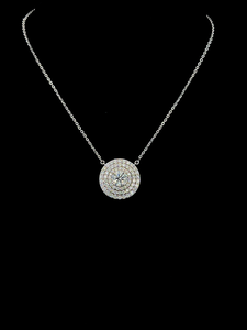 Elegant Round Lab Diamond Halo Pendant in Solid 14K Gold with 2CT Center Diamond womens Luxury Daily Wear Pendant Necklace - Product Image 2