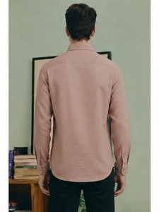 Men's Pink Solid Cotton Dress Shirt Full Sleeve Turn-<b>down</b> Collar Breathable Cotton Fabric Smart Casual Summer Wear - Product Image 2