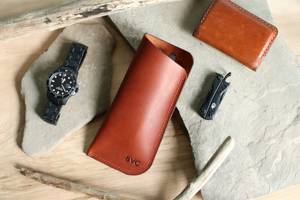 Portable Genuine Leather <b>Glasses</b> Sleeve Soft Cowhide Spectacles Holder Luxury Handmade Travel Eyewear Pouch LGC-0006 - Product Image 6