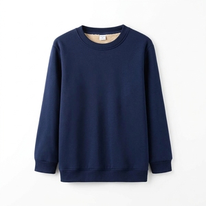 เสื้อฮู้ดผู้ชายผ้ากำมะหยี่ขนแกะสำหรับฤดูหนาว แบบสวมหัว ไซส์ใหญ่พิเศษ คอโอ ทรงโอเวอร์ไซส์ เนื้อผ้านุ่มฟู ซักแล้วไม่หด สีพื้น - Product Image 5