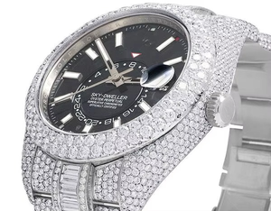 Tendance VVS Moissanite Diamant Index Cadran Acier Inoxydable Automatique Glacé Montre-Bracelet Hip Hop Luxe Mode Au Meilleur Prix - Product Image 4