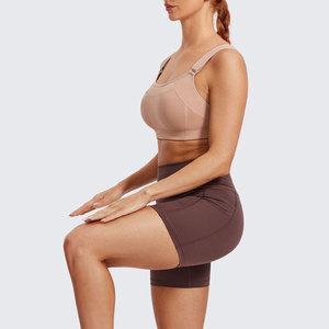 Custom Style Plus Size High Support Seamless Four-Way <b>Stretch</b> Spandex/Nylon Cross Back Bow Women's Sport <b>Bras</b> for Gym Fitness - Product Image 2