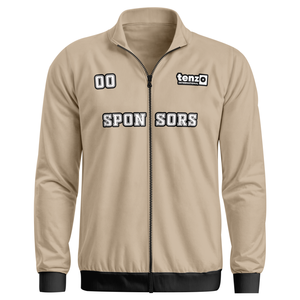 Chaqueta deportiva de poliéster con logotipo personalizado, cremallera completa, ropa deportiva de equipo, entrenamiento deportivo, proveedor de fábrica OEM ODM, uniformes escolares y de club - Product Image 1