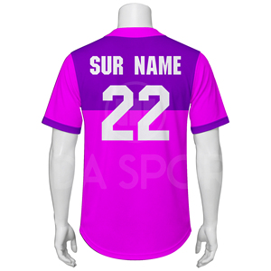 Nouveau Maillot de Baseball Personnalisé 2026 Unisexe Violet Rose Impression par Sublimation Séchage Rapide Manches Courtes Tenue d'Équipe Adulte - Product Image 3