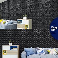 Panneau mural 3D en PVC noir, prix de gros, imperméable, résistant à l'humidité, géométrique, pour la décoration commerciale et résidentielle