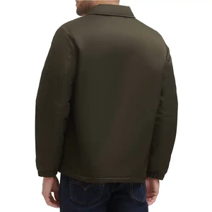 Chaqueta Coach Verde Oliva con Botones a Presión, Resistente al Agua, Tejido Ligero, Ropa Deportiva para Exteriores, Estilo Casual para Hombre - Product Image 2