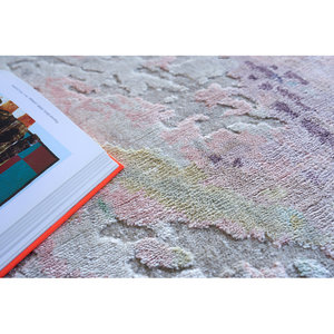 Listón de bambú anudado a mano Abstracto/Alfombra de algas marinas arte de suelo rectangular en varios colores conjunto hecho a mano - Product Image 5