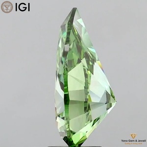 เพชรทรงลูกแพร์ CVD ผลิตในห้องปฏิบัติการ 4.00 กะรัต สีเขียวสดใสแฟนซี ความสะอาดระดับ VVS2 พร้อมใบรับรอง IGI สำหรับเครื่องประดับชั้นดี - Product Image 4