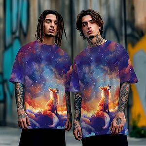 T-shirt à manches courtes pour homme, col rond, imprimé graphique tête d'ours Cloud City, coupe ample, style streetwear décontracté, 100% coton tricoté - Product Image 6