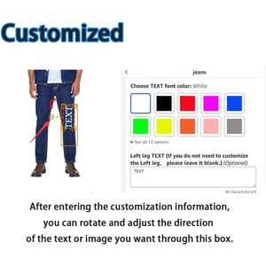 YOWESHOP Customizable <b>Men's</b> <b>Jeans</b> Reflective Stripes <b>Work</b> Pants Construction Utility Denim Pant for <b>Men</b> - Product Image 6