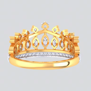 Anillo de Diamantes con Corona de Oro de Lujo, Diseño de Tiara, Joyería de Oro Real para Mujer, Regalo de Boda, Compromiso o Aniversario - Product Image 3