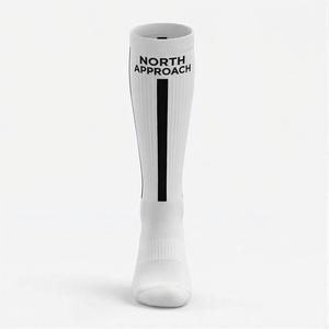 North Approach <b>Knee</b> <b>High</b> <b>Socks</b> White Breathable Running <b>Socks</b> for Adults Summer Season - Product Image 1