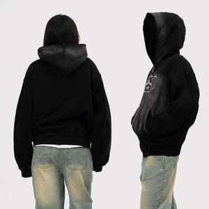 Sweat à capuche surdimensionné pour homme, double couche, en polaire polyester/coton, léger, respirant, écologique et de haute qualité - Product Image 4