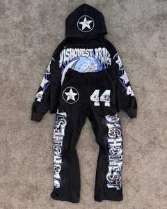 Survêtement Homme Oversize avec Patch Brodé, Hoodie et Pantalon Empilé - Product Image 6