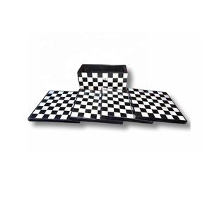 Ensemble de 4 sous-verres à incrustation d'os à motif carré avec support Dessous de verre faits à la main pour boisson avec support Dessous de verre pour table basse - Product Image 5