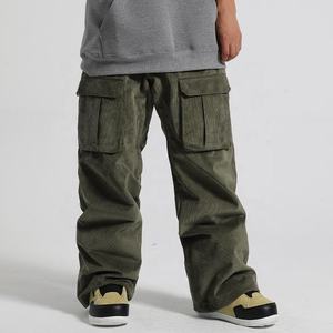 Pantalones de esquí de pana impermeables para hombre y mujer, pantalones holgados de snowboard, pantalones térmicos cargo para invierno, pantalones de nieve de pierna ancha para actividades al aire libre - Product Image 3