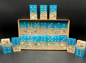 Jeu de dominos en résine sur le thème de la plage, dominos océaniques, décoration côtière, cadeau - Product Image 2