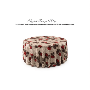 9FT Eco-Friendly <b>Round</b> <b>Table</b> Overlay Wrinkle-Free Reusable Banquet Linen <b>Cover</b> for Hotel Wedding Events 9 Ft Size - Product Image 2