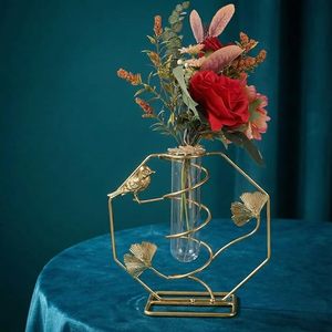 Jarrón de mesa contemporáneo de latón con diseño de pájaro y abanico, para agua, decoración para el Día de San Valentín - Product Image 4